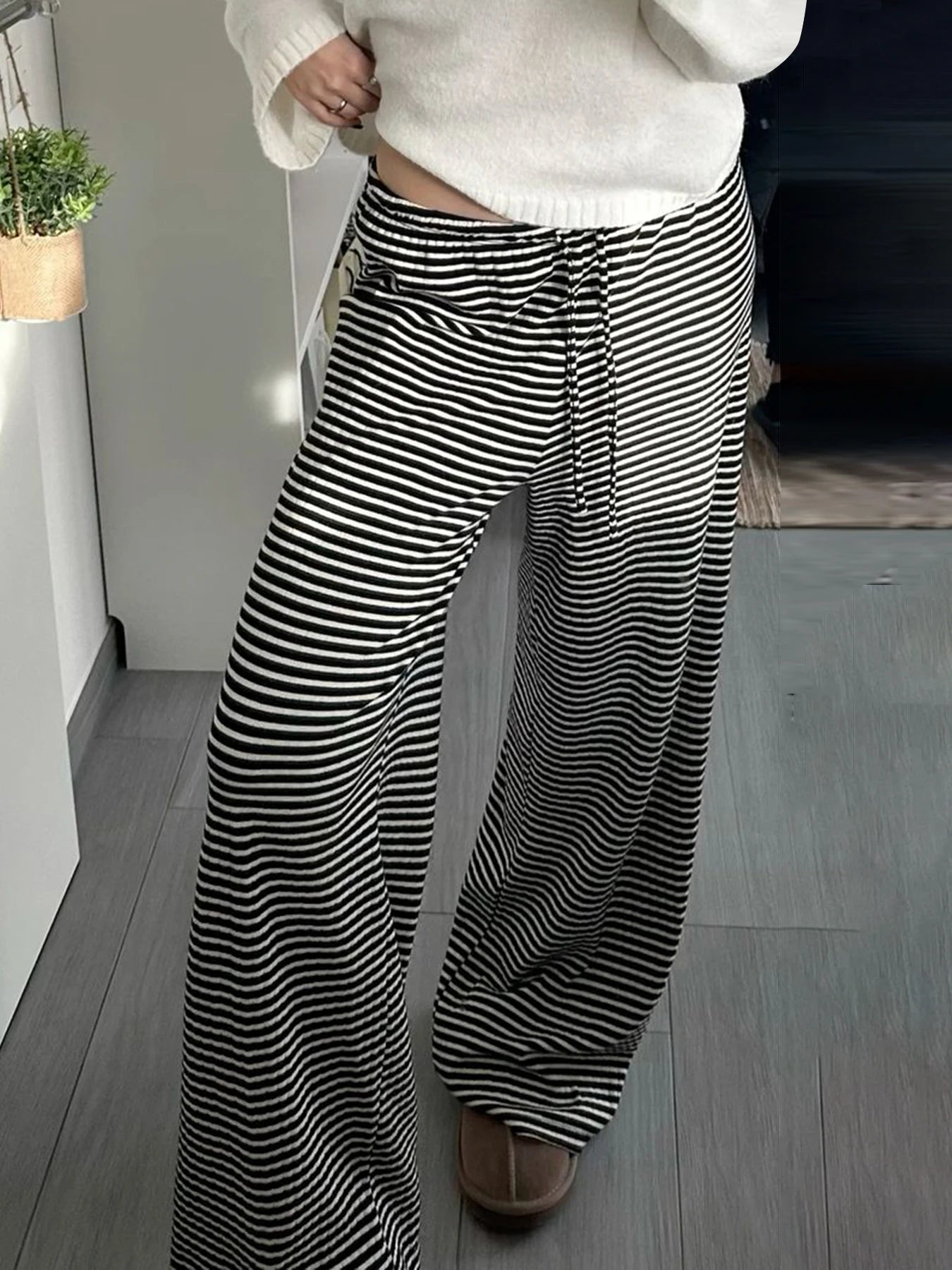 Blake Striped Wide-Leg Pants